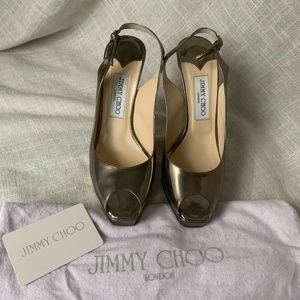 Jimmy Choo Metallic Platform slingback sandal